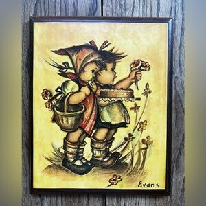 Vintage Hummel Wooden Wall Plaque Living Is Giving 8”X6”